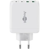 goobay Caricatore rapido multiporta USB-C, PD, GaN, 68 Watt, Caricabatterie bianco