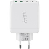 goobay Caricatore rapido multiporta USB-C, PD, GaN, 68 Watt, Caricabatterie bianco