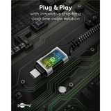 goobay Cavo Ethernet USB-C 3.2 Gen2 connettore > connettore RJ-45, Scheda di rete Nero/Argento