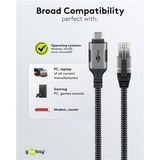 goobay Cavo Ethernet USB-C 3.2 Gen2 connettore > connettore RJ-45, Scheda di rete Nero/Argento