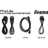 iiyama LH7564UHS-B1AG visualizzatore di messaggi Pannello piatto per segnaletica digitale 190,5 cm (75") Wi-Fi 500 cd/m² 4K Ultra HD Nero Processore integrato Android 24/7, Public Display Nero (opaco), Pannello piatto per segnaletica digitale, 190,5 cm (75"), 3840 x 2160 Pixel, Wi-Fi, 24/7
