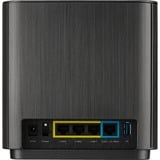 ASUS ZenWiFi AX (XT9) AX7800 1er Pack Schwarz Banda tripla (2.4 GHz/5 GHz/5 GHz) Wi-Fi 6 (802.11ax) Nero 4 Interno, Router di rete Nero, Nero, Interno, Sistema Mesh, Potenza, 264,77 m², Banda tripla (2.4 GHz/5 GHz/5 GHz)