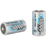 Ansmann 10000 mAh - Mono / D / HR20 Nichel-Metallo Idruro (NiMH), Batteria argento, D, Nichel-Metallo Idruro (NiMH), 1,2 V, 10000 mAh, 33 x 61.5