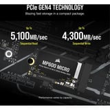 Corsair MP600 MICRO 1 TB, Disco a stato solido Nero