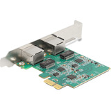 DeLOCK Scheda PCI Express x1 2 x RJ45 2,5 Gigabit LAN RTL8125, Scheda di rete 