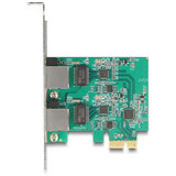 DeLOCK Scheda PCI Express x1 2 x RJ45 2,5 Gigabit LAN RTL8125, Scheda di rete 