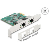 DeLOCK Scheda PCI Express x1 2 x RJ45 2,5 Gigabit LAN RTL8125, Scheda di rete 