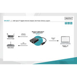 Digitus Adattatore Ethernet Gigabit USB Type-C Nero