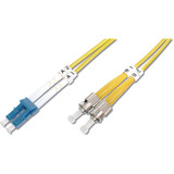 Digitus Cavo patch in fibra ottica, duplex, connettore LC > ST, monomodale OS2 giallo