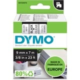 Dymo D1 etichette originali | stampa nera su trasparente | 9 mm x 7 m | autoadesive | per etichettatrice di etichette LabelManager, Nastro di scrittura Nero trasparente, Poliestere, Belgio, -18 - 90 °C, DYMO, LabelManager, LabelWriter 450 DUO