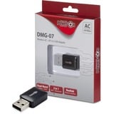Inter-Tech DMG-07 WLAN / Bluetooth 650 Mbit/s, Adattatore Wi-Fi Wireless, USB, WLAN / Bluetooth, Wi-Fi 5 (802.11ac), 650 Mbit/s, Nero
