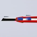 KNIPEX 9010165 BK, Coltello di tappeto rosso/Blu