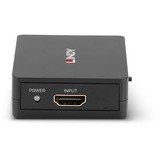 Lindy 38358 ripartitore video HDMI 2x HDMI, Splitter HDMI Nero, HDMI, 2x HDMI, 3840 x 2160 Pixel, Nero, Metallo, 60,5 mm