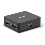 Lindy 38358 ripartitore video HDMI 2x HDMI, Splitter HDMI Nero, HDMI, 2x HDMI, 3840 x 2160 Pixel, Nero, Metallo, 60,5 mm