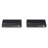 Lindy Extender KVM Cat.6A 100m HDBaseT 3.0, Switch KVM Nero