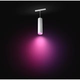 Philips Hue Lampadario cilindrico Perifo bianco, Philips Hue White and Color ambiance Lampadario cilindrico Perifo, Luce a sospensione intelligente, Bluetooth, Bianco, LED integrato, Metallo, Bianco