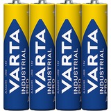 VARTA Industrial AAA Batteria monouso Mini Stilo AAA Alcalino Batteria monouso, Mini Stilo AAA, Alcalino, 1,5 V, 4 pz, Blu