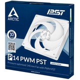 ARCTIC P14 PWM PST Case per computer Ventilatore 14 cm Bianco, Ventola bianco, Ventilatore, 14 cm, 200 Giri/min, 1700 Giri/min, 0,3 son, 123,69 m³/h