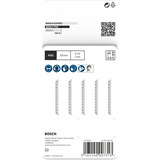 Bosch 2 608 631 017 lama per sega a gattuccio, sega a traforo e sega universale Lama per seghetto alternativo High-Speed Steel (HSS) 5 pz Lama per seghetto alternativo, Tubo, Profilato, Lamiera (spessore medio), Lamiera (spessa), Lamiera (sottile), High-Speed Steel (HSS), Blu, Grigio, 3 mm, 3 cm