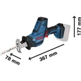 Bosch GSA 18 V-LI C Nero, Blu, Scambiarsi sega blu/Nero, Nero, Blu, 2,1 cm, 20 cm, 10 cm, Batteria, Ioni di Litio
