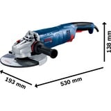 Bosch GWS 24-230 PZ Professional smerigliatrice angolare 23 cm 650 Giri/min 2400 W 5,9 kg blu, 650 Giri/min, 23 cm, AC, 5,9 kg