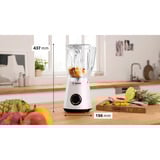 Bosch Serie 4 MMB6141W , Frullatore, VitaPower, 1200 W, Bianco, Mixer stand bianco, Frullatore, VitaPower, 1200 W, Bianco, Frullatore da tavolo, 1,5 L, Funzione PULSE, Tritaghiaccio, 1 m, 1200 W