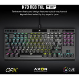 Corsair K70 RGB TKL Ricondizionato, Tastiera da gioco Nero