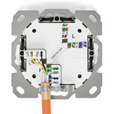 Digitus Presa dati CAT.6A da incasso, schermata, 1x RJ-45 LSA, Scatola di giunzione bianco