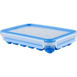 Emsa Clip & Close Ice Cube Tray 24 pz Vaschetta per ghiaccio, Preparatore ghiaccio trasparente/Blu, 24 pz, Rettangolare, Vaschetta per ghiaccio, Blu, Trasparente, Polipropilene (PP), Elastomero Termoplastico (TPE), 226 mm