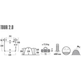 High Peak Tendalino per camper Tour 2.0 grigio/Limone verde