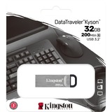 Kingston DataTraveler Kyson unità flash USB 32 GB USB tipo A 3.2 Gen 1 (3.1 Gen 1) Argento argento, 32 GB, USB tipo A, 3.2 Gen 1 (3.1 Gen 1), 200 MB/s, Senza coperchio, Argento