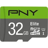 PNY Elite microSD 32 GB, Scheda di memoria grigio/Verde
