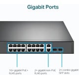 TP-Link TL-SG1218MP switch di rete Non gestito Gigabit Ethernet (10/100/1000) Supporto Power over Ethernet (PoE) 1U Nero, Interruttore Non gestito, Gigabit Ethernet (10/100/1000), Full duplex, Supporto Power over Ethernet (PoE), Montaggio rack, 1U