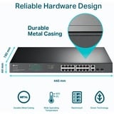TP-Link TL-SG1218MP switch di rete Non gestito Gigabit Ethernet (10/100/1000) Supporto Power over Ethernet (PoE) 1U Nero, Interruttore Non gestito, Gigabit Ethernet (10/100/1000), Full duplex, Supporto Power over Ethernet (PoE), Montaggio rack, 1U