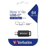 Verbatim Store 'n' Go unità flash USB 64 GB USB tipo-C 3.2 Gen 1 (3.1 Gen 1) Nero, Chiavetta USB Nero/grigio, 64 GB, USB tipo-C, 3.2 Gen 1 (3.1 Gen 1), Lamina di scorrimento, 4 g, Nero