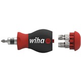 Wiha Cacciavite Stubby 1/4", con caricatore di punte Nero/Rosso