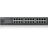 Zyxel GS1100-24E Non gestito Gigabit Ethernet (10/100/1000) Nero Non gestito, Gigabit Ethernet (10/100/1000), Montaggio rack, Montabile a parete