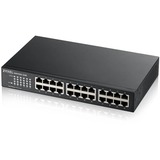 Zyxel GS1100-24E Non gestito Gigabit Ethernet (10/100/1000) Nero Non gestito, Gigabit Ethernet (10/100/1000), Montaggio rack, Montabile a parete