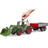 bruder Fendt Vario 211 con caricatore frontale e rimorchio con sponde, Veicolo modello 