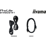 iiyama ProLite B1980S-W1 Monitor PC 48,3 cm (19") 1280 x 1024 Pixel SVGA LED Bianco, Monitor LED bianco (matto), 48,3 cm (19"), 1280 x 1024 Pixel, SVGA, LED, 3 ms, Bianco