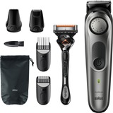 Braun BeardTrimmer 7 Regolabarba 7 BT7320, Regolabarba Uomo, Tagliacapelli, Per Viso, Capelli argento/Nero, Regolabarba Uomo, Tagliacapelli, Per Viso, Capelli, Lavabile, Batteria, Nero