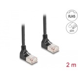 DeLOCK Cavo patch RJ-45 Cat.6a S/FTP, Slim 90° angolato Nero