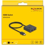 DeLOCK Switch HDMI 2 > 1 bidirezionale 8K Nero
