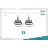 Digitus Cavo di collegamento USB 2.0 USB-A (spina) > USB-A (spina) Nero