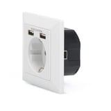 Digitus Presa di sicurezza da incasso, con 2x USB-A bianco