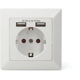 Digitus Presa di sicurezza da incasso, con 2x USB-A bianco