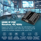 Digitus Ricevitore HDMI IP PoE, Estensione HDMI Nero