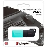 Kingston DataTraveler 256GB USB3.2 Gen1 Exodia M (Nero + Verde ottanio), Chiavetta USB turchese/Nero, 256 GB, USB tipo A, 3.2 Gen 1 (3.1 Gen 1), Lamina di scorrimento, 10 g, Nero, Turchese