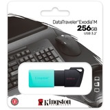 Kingston DataTraveler Exodia M unità flash USB 256 GB USB tipo A 3.2 Gen 1 (3.1 Gen 1) Nero, Turchese turchese/Nero, 256 GB, USB tipo A, 3.2 Gen 1 (3.1 Gen 1), Lamina di scorrimento, 10 g, Nero, Turchese