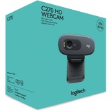 Logitech C270 Webcam HD, HD 720p/30fps, Videochiamate HD Widescreen, Correzione Automatica ‎Luminosità, Microfono Riduzione del Rumore, Skype, FaceTime, Hangouts, ‎WebEx,PC/Mac/Tablet/Chromebook Nero, HD 720p/30fps, Videochiamate HD Widescreen, Correzione Automatica ‎Luminosità, Microfono Riduzione del Rumore, Skype, FaceTime, Hangouts, ‎WebEx,PC/Mac/Tablet/Chromebook, 3 MP, 1280 x 720 Pixel, 30 fps, 720p, 55°, USB 2.0